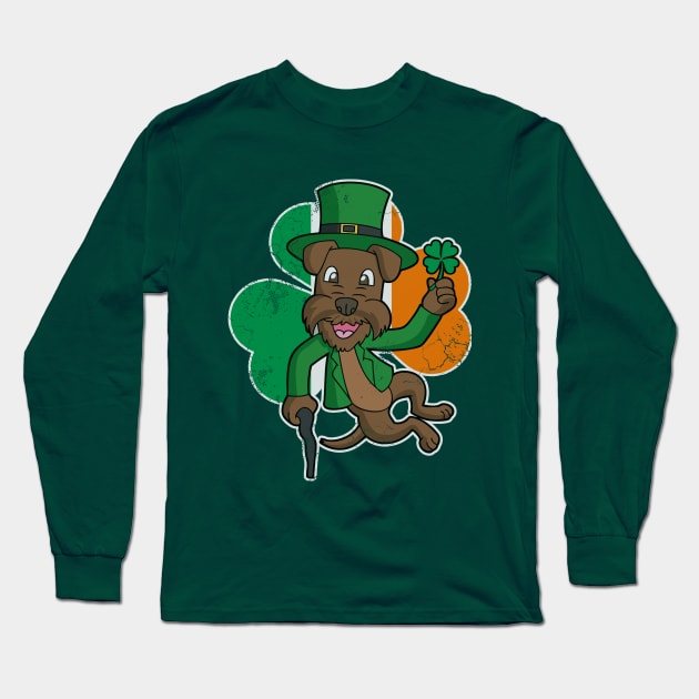 Irish Terrier Dog Lucky St Patrick's Day Long Sleeve T-Shirt by E